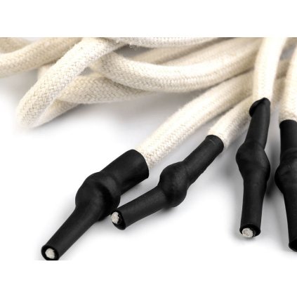 Oděvní šňůra s koncovkami do kapucí, délka 130-140 cm (Varianta 4 režná světlá, Balení 2 ks)