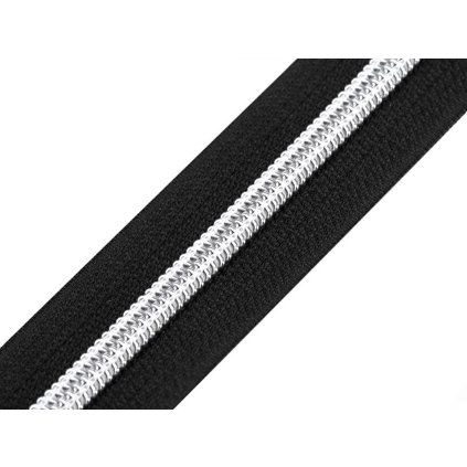 Zip spirálový No 5 s metalickými zoubky metráž (Varianta 1 (101) bílá stříbrná, Balení 1 m)