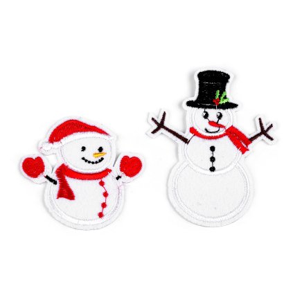 Nažehlovačka sněhulák (Varianta 1 bílá červená, Balení 10 ks)