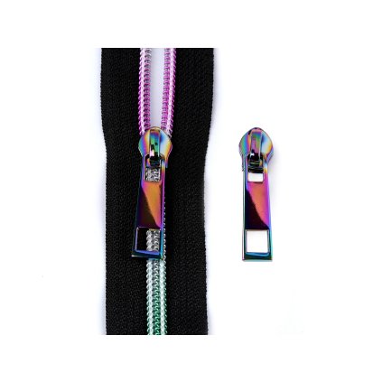 Jezdec ke spirálovým zipům No 6 duhový (Varianta multikolor, Balení 5 ks)