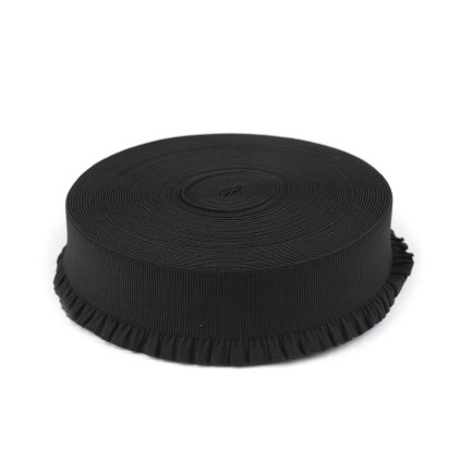 Pruženka s volánkem šíře 53 mm (Varianta 1 černá, Balení 1 m)