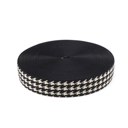 Pruženka měkká šíře 40 mm kohoutí stopa (Varianta černá béžová, Balení 1 m)