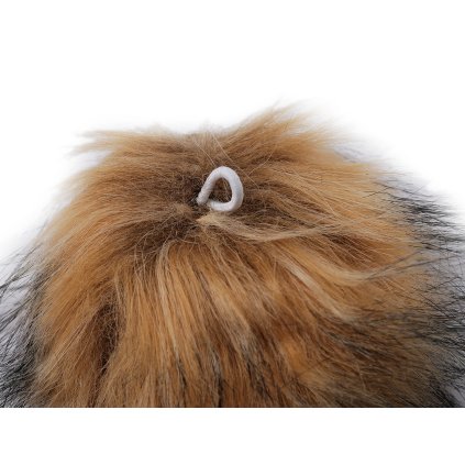 Kožešinová bambule s poutkem Ø11 cm (Varianta přírodní stř., Balení 1 ks)