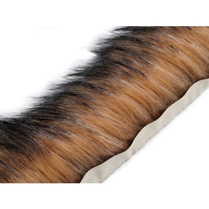 Našívací oděvní / dekorační kožešina plochá šíře 9 cm (Varianta 1 přírodní stř. černá, Balení 1 m)