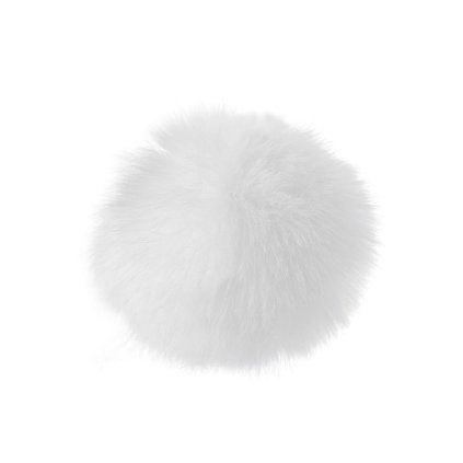 Kožešinová bambule s poutkem Ø12 a 14 cm (Varianta 1 (Ø12 cm) bílá, Balení 1 ks)