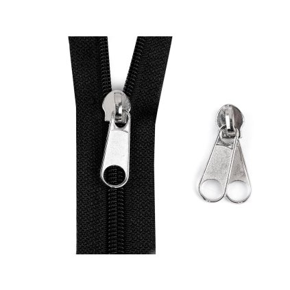 Jezdec ke spirálovým zipům oboustranný No 7 (Varianta 1 nikl, Balení 5 ks)