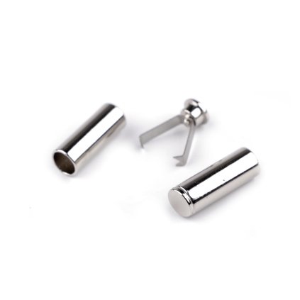 Kovová koncovka na šňůru dvoudílná s pojistkou Ø6 mm (Varianta 1 nikl, Balení 4 ks)