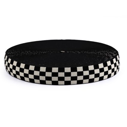 Pruženka měkká káro šíře 30 mm (Varianta černá káro, Balení 1 m)