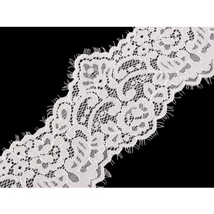 Francouzská elastická krajka šíře 90 mm (Varianta 1 Off White, Balení 1 m)