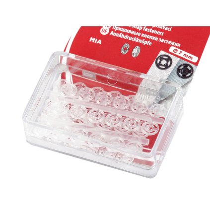 Plastové patentky / stiskací knoflíky Ø7-15 mm (Varianta 1 (7 mm) transparent, Balení 1 blistr)