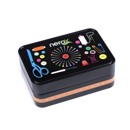 Plechová krabička na šití (Varianta 1 (10x14x5,3) černá, Balení 1 ks)