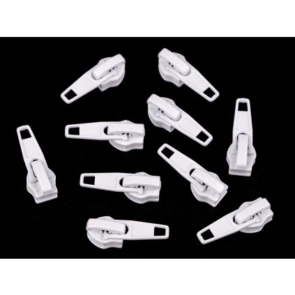 Jezdec ke spirálovým zipům No 5 (Varianta 1 bílá, Balení 10 ks)