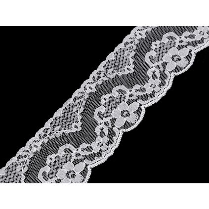 Silonová krajka šíře 50 mm (Varianta bílá, Balení 25.2 m)