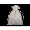 Dárkový pytlík puntíky 13x18 cm organza (Varianta 1 bílá, Balení 10 ks)