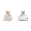 Dárkový pytlík 6,5x9 cm organza s glitry (Varianta 3 krémová nejsvět. zlatá, Balení 10 ks)