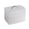 Plastový box / kufřík 3 patrový s rukojetí (Varianta transparent, Balení 1 ks)