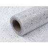 Tyl dekorační s glitry šíře 20 cm (Varianta 1 stříbrná, Balení 10 m)