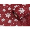 Vánoční imitace juty šíře 48 cm vločky (Varianta 4 bordó sv. off white, Balení 5 m)