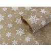 Vánoční imitace juty šíře 48 cm vločky (Varianta 4 bordó sv. off white, Balení 5 m)