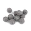 Plstěná kulička / bambulka z vlny Ø15 mm (Varianta 4 šedá, Balení 10 ks)