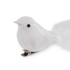 Ptáček s klipem k vánočnímu aranžování (Varianta bílá, Balení 2 ks)