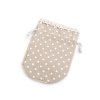 Dárkový pytlík měšec 13,5x18,5 cm lněný s puntíky a krajkou (Varianta 1 režná světlá, Balení 1 ks)