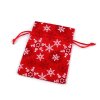 Vánoční dárkový pytlík vločky 10x13 cm imitace juty (Varianta 1 červená, Balení 1 ks)