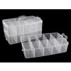 Velký plastový box / kufřík rozkládací 3 patra (Varianta transparent, Balení 1 ks)