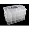 Velký plastový box / kufřík rozkládací 3 patra (Varianta transparent, Balení 1 ks)
