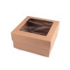 Papírová krabice s průhledem (Varianta hnědá přírodní, Balení 4 ks)