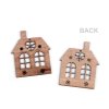 Dřevěný domeček k zavěšení / k nalepení (Varianta hnědá přírodní, Balení 2 ks)