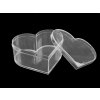 Plastová krabička / box s víkem srdce 9,5x11x4,5 cm (Varianta transparent, Balení 1 ks)