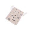 Dárkový pytlík hvězdy metalické 10x13 cm lněný (Varianta 1 režná stříbrná, Balení 1 ks)
