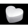 Krabička srdce k dotvoření 12,5x15 cm polystyren (Varianta bílá, Balení 1 ks)