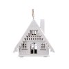 Dřevěný domeček svítící k zavěšení (Varianta bílá, Balení 1 ks)