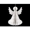 Papírový skládací anděl k zavěšení 32 cm (Varianta bílá, Balení 1 ks)