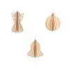 Vánoční dřevěné ozdoby skládací baňka, zvonek, anděl (Varianta 1 přírodní anděl, Balení 1 ks)