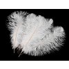 Pštrosí peří délka 40-45 cm nebělené (Varianta bílá přírodní, Balení 1 ks)