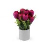 Umělé tulipány v květináči (Varianta 1 bílá, Balení 1 ks)