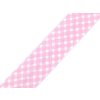 Šikmý proužek bavlněný puntík, káro, hvězdy, jemný proužek šíře 20 mm zažehlený (Varianta 380798/5 růžová světlá puntíky, Balení 14 m)