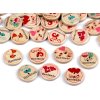 Dřevěný dekorační knoflík Handmade mix (Varianta mix, Balení 50 ks)