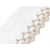 Vyšívaná krajka na monofilu s lurexem šíře 17 cm (Varianta Off White zlatá světlá, Balení 1 m)