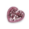 Nažehlovačka srdce s flitry (Varianta 1 růžová nejsv. AB, Balení 10 ks)