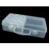 Plastový box / zásobník 13x26x6 cm s dózičkami (Varianta transparent, Balení 1 ks)