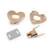 Sada zapínání na kabelku srdce 32x26 mm (Varianta 2 růžové zlato, Balení 1 sada)