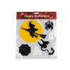 Gelové samolepky Halloween / čarodějnice (Varianta 3 černá zámek, Balení 1 karta)