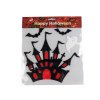 Gelové samolepky Halloween / čarodějnice (Varianta 3 černá zámek, Balení 1 karta)