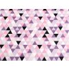 Bavlněná látka / plátno trojúhelníky (Varianta 1 (437) pudrová šedá, Balení 1 m)