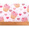 Bavlněná látka / plátno cupcake (Varianta (519) bílá, Balení 1 m)