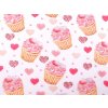 Bavlněná látka / plátno cupcake (Varianta (519) bílá, Balení 1 m)